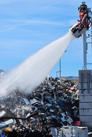 Einer der Werfer in Aktion.