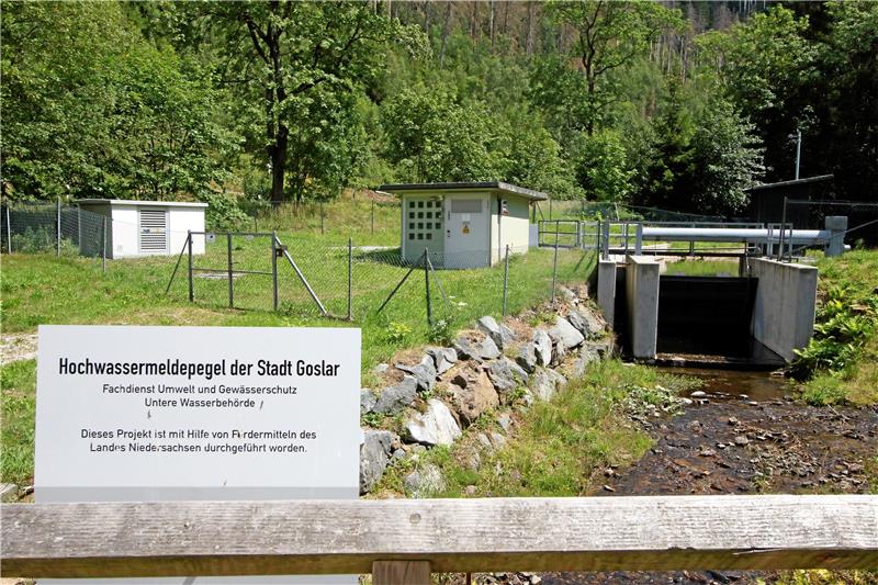 Politische Fragenflut zum Goslarer Hochwasserschutz Eines von vielen Elementen: Die Stadt misst bereits mit Meldepegeln, wie viel Wasser die Flüsse aus dem Oberharz in Richtung Goslar tragen. Foto: Epping