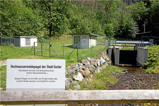 Eines von vielen Elementen: Die Stadt misst bereits mit Meldepegeln, wie viel Wasser die Flüsse aus dem Oberharz in Richtung Goslar tragen. Foto: Epping