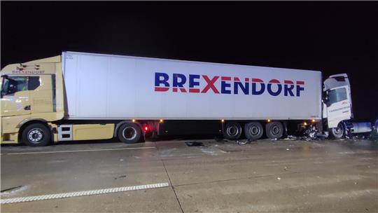 Einsatzkräfte der Feuerwehr mussten den eingeklemmten Trucker aus seinem Führerhaus befreien. Foto: Polizeiinspektion Hildesheim