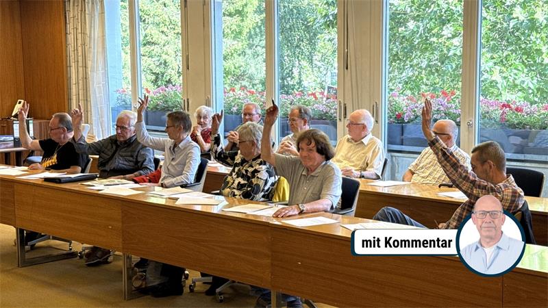 Das Bild zeigt eine Abstimmung.