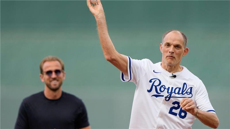 Englands Nationaltrainer Thomas Tuchel versuchte sich beim Baseball.