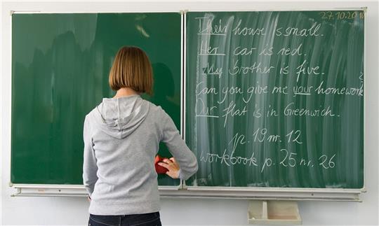 Englisch-Unterricht an einer Grundschule in Frankfurt (Oder).