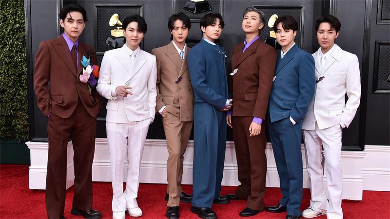 Erfolg vor der Wehrdienstpause: Die Band BTS kommt zu den 64th Annual Grammy Awards im Jahr 2022. (Archivfoto)