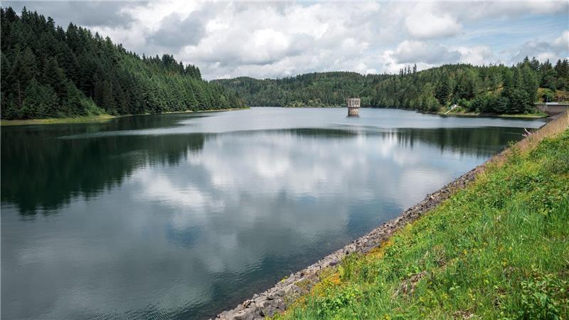 Erholungsort und wichtige Trinkwasserquelle der Region: die Talsperre Mauthaus in Oberfranken.