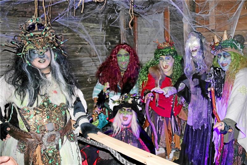 Hexen eröffnen das Edelsteinmuseum am Bocksberg Erkennen Sie die Originale? Die Wolfshäger Hexenbrut schaut zur Eröffnung des Edelsteinmuseums auf dem Bocksberg vorbei. Foto: Roß