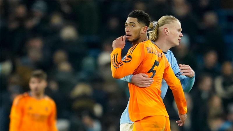 Erling Haaland (r) wird Manchester City in Madrid zur Verfügung stehen. (Archivbild)