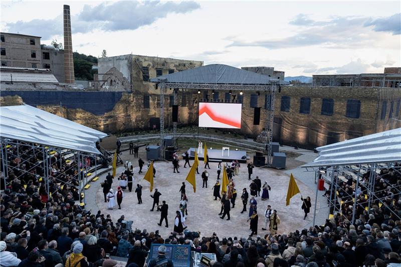 Kulturhauptstadt-Jahr in Eleusis eröffnet Eröffnungszeremonie für die Kulturhauptstadt Europas 2023 in der Stadt Eleusis westlich von Athen.