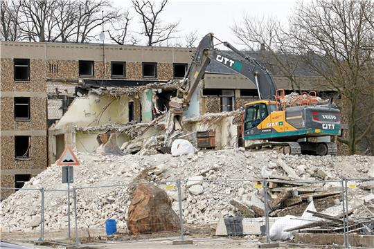 Es ist nicht mehr so viel Gebäude übrig, aber vorerst sind die Bagger im Pfalzquartier gestoppt: Der Fund zweier verletzter Fledermäuse – eine ist inzwischen tot – lässt bei Stadt und Landkreis die Alarmglocken läuten. Und die Frage aufkommen, ob eine vorgeschriebene ökologische Baubegleitung tatsächlich ordnungsgemäß stattgefunden hat. Foto: Epping