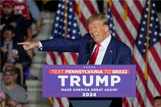 Ex-US-Präsident Donald Trump bei einer Wahlkampfveranstaltung im US-Bundesstaat Pennsylvania.