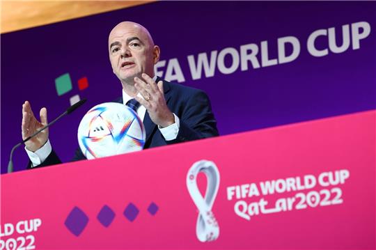 FIFA-Präsident Gianni Infantino bei der Pressekonferenz.
