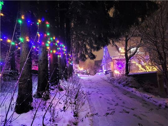 Familie Creutzig hat das schönste Weihnachtshaus im Oberharz und gewinnt den Wettbewerb. Foto: Privat