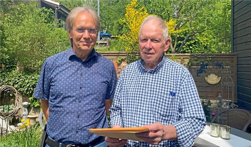 Historisches Reisetagebuch aus Braunlage verfilmt Filmemacher Axel Zierer (li.) und Ideegeber Eckhard Friedrich. Foto: Nachtweyh