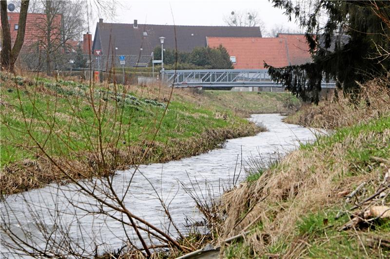 Beginn der Schonzeit unterbricht Nette-Aufweitung in Rhüden Flussabwärts sprudelt die Nette noch im ursprünglichen Bett durch Rhüden. Foto: Gereke