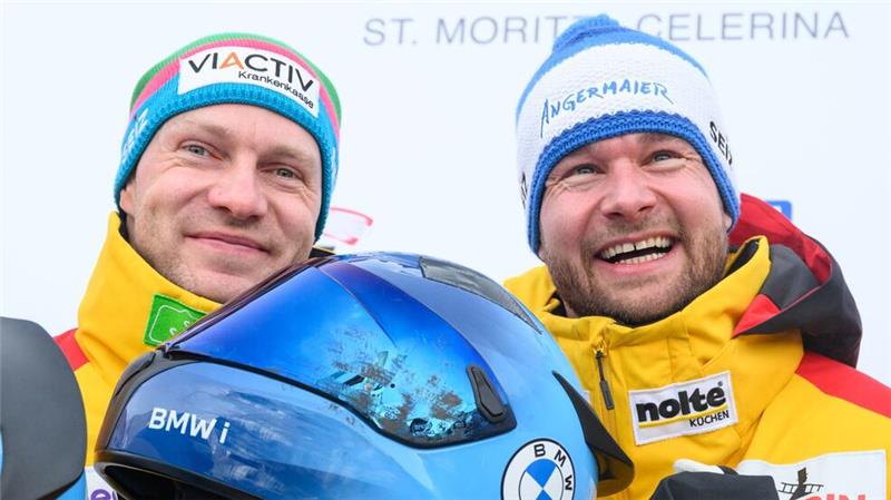 Francesco Friedrich und Laura Nolte holen EM-Titel im Bob Francesco Friedrich (l) gewinnt im Zweierbob vor Johannes Lochner in Lillehammer.