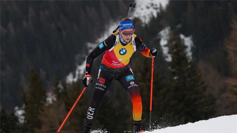 Grotian und Preuß im Sprint von Antholz auf dem Podest Franziska Preuß steht zum neunten Mal in dieser Saison auf dem Podest.