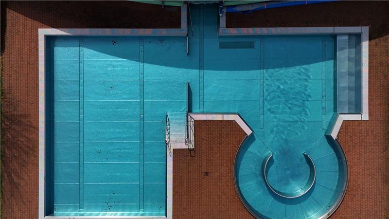 Freibad von oben - Investitionsprogramm für Thüringen