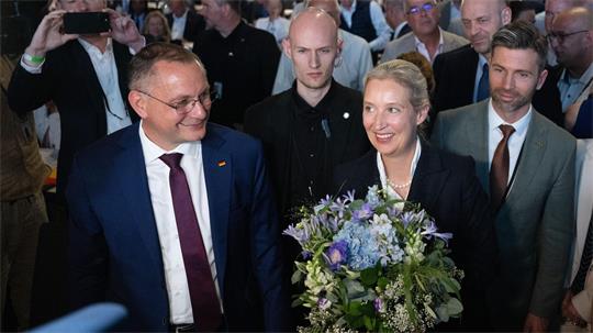 Für Alice Weidel lief die Wiederwahl zur Bundesvorsitzenden etwas besser als für den Co-Vorsitzenden, Tino Chrupalla.