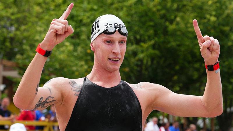 Für Florian Wellbrock ist es der erste Europameistertitel im Freiwasser.