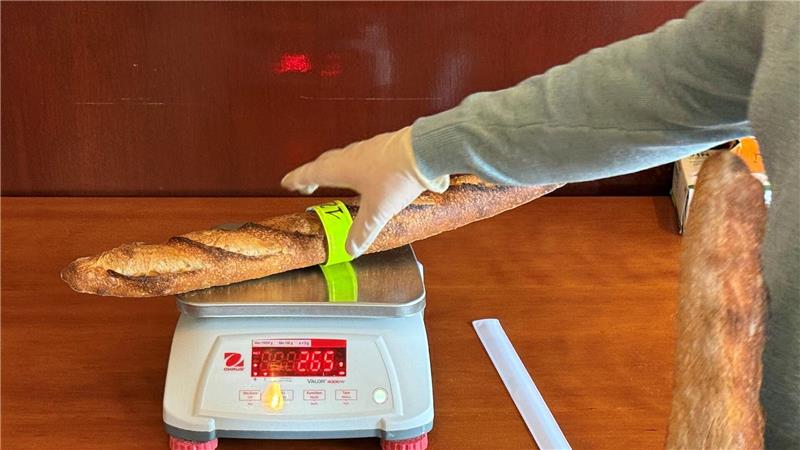 Baguette-Wettstreit in Paris – Sieger backt für den Élysée Für den Baguette-Wettbewerb werden die Brote kritisch begutachtet.