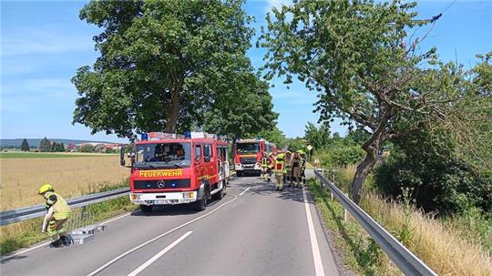 Für den Einsatz muss die Feuerwehr die Straße sperren.