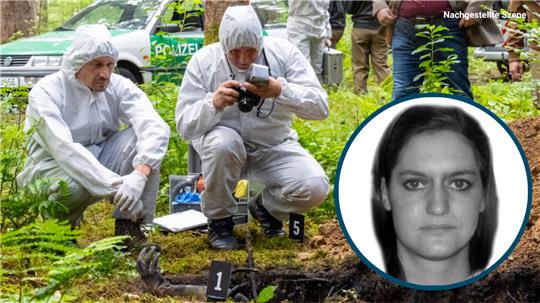 Für die ZDF-Sendung "Aktenzeichen XY - ungelöst" wurde der Fall nachgestellt. Der Polizei gelang mittlerweile eine Gesichts-Rekonstruktion der toten Frau. Fotos: ZDF/Saskia Pavek, Polizei Freiburg