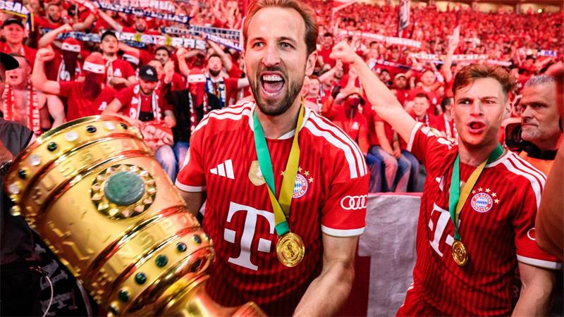 Gar nicht lange her: Im DFB-Pokalfinale war Harry Kane mit einem Hattrick Bayerns Matchwinner gegen Stuttgart. (Archivbild)
