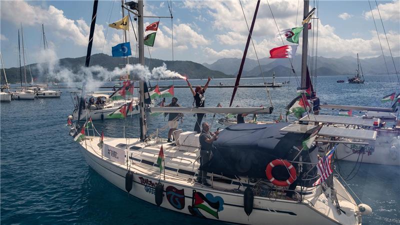Gaza-Hilfsflotte beim Verlassen des türkischen Hafens von Marmaris in Richtung Gaza. (Archivbild)
