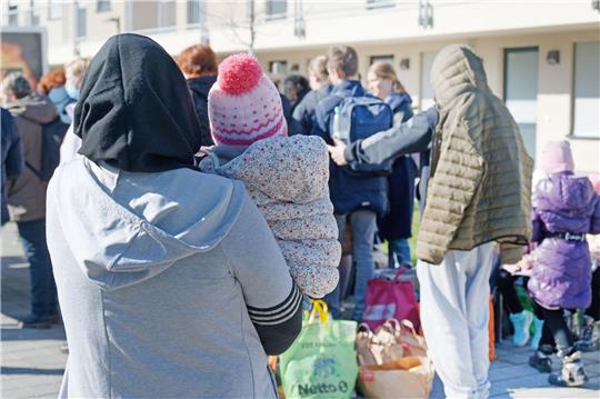 Geflüchtete in einer Flüchtlingsunterkunft in Köln.