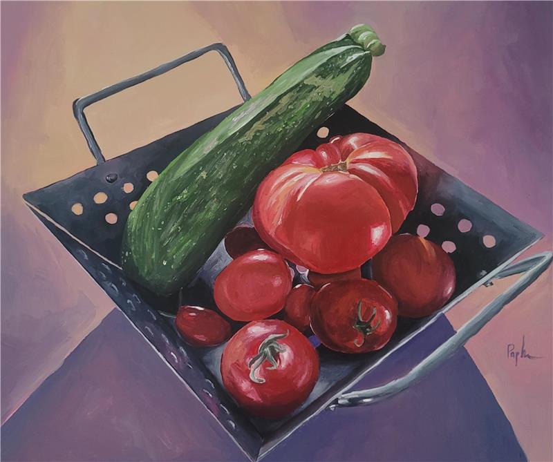 Vernissage: Anna Papkes „Sachen und Dinge“ in Liebenburg Gemüse ist ein klassisches Motiv für Stilleben.