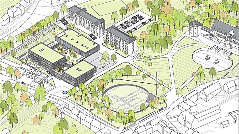 Pfalzquartier: Später dran, aber dafür früher fertig? Gesamtsicht: So soll das Pfalzquartier später einmal aussehen.