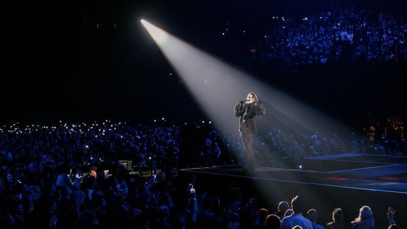 Konzertfilm über Ghost für kurze Zeit in den Kinos Ghost-Frontmann Tobias Forge in seiner Rolle als Papa Emiritus IV bei einem Konzert in Los Angeles 2023.