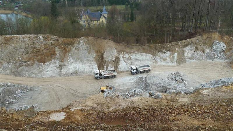 Gipsabbau im Landkreis Göttingen: Der Steinbruch Röseberg West bei Walkenried.