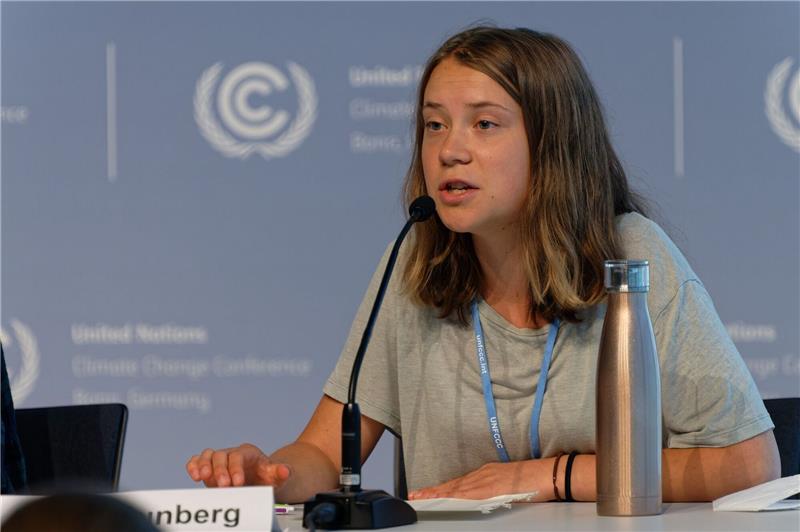Greta Thunberg bei den UN-Klimaverhandlungen in Bonn.