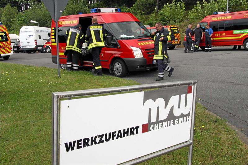 Großeinsatz am Montag am Werksgelände der MSW-Chemie in Langelsheim. Foto: Ciszewski