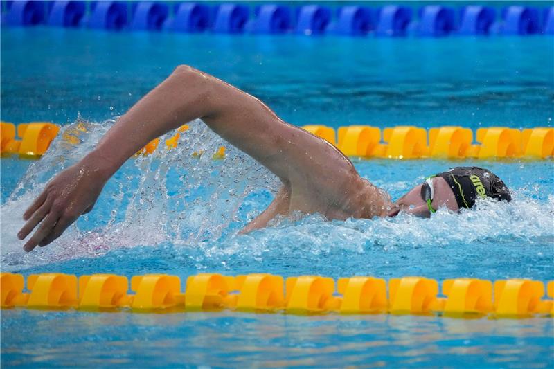 Bronze für Märtens: Guter Start „pusht” deutsche Schwimmer Hat über 400 Meter Freistil nach 3:42,20 Minuten angeschlagen: WM-Dritter Lukas Märtens.