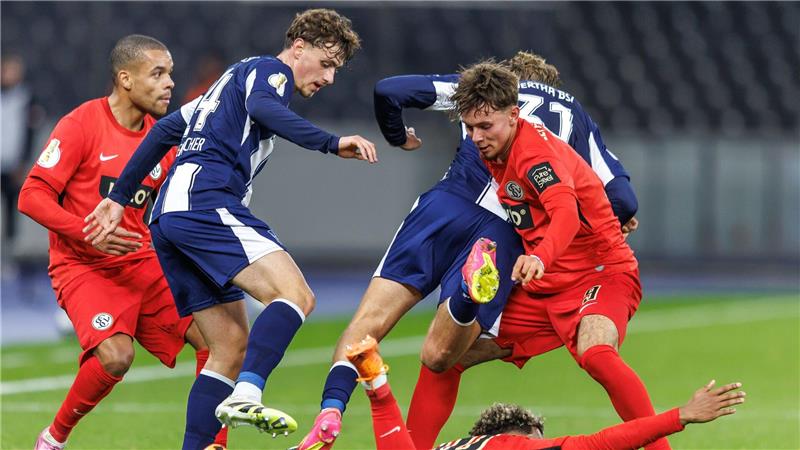 Hertha BSC setzte sich gegen die SV Elversberg im DFB-Pokal durch.