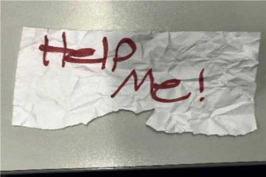 «Hilf mir»: Diese stück Papier hielt das Mädchen aus dem Auto hoch.