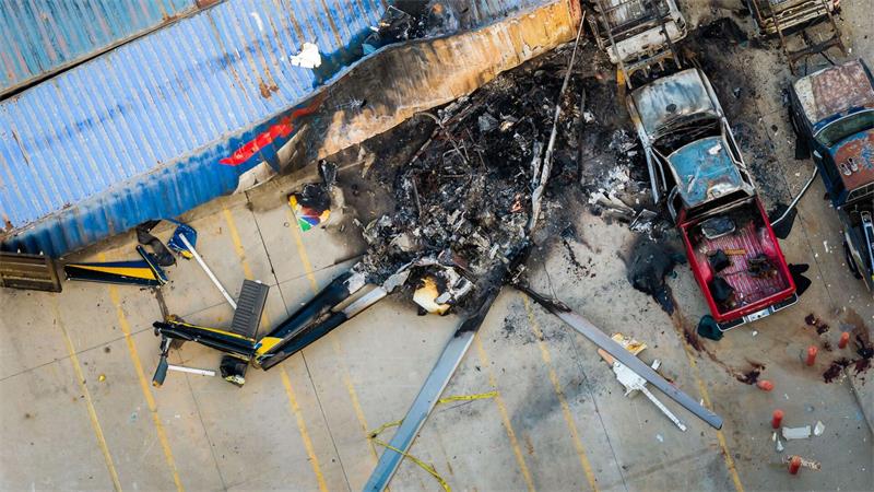 Hubschrauberabsturz in LA: Blick auf die Absturzstelle