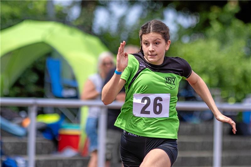 Leichtathleten in Harlingerode auf Titeljagd Ida Prause, hier bei den Landesmeisterschaften des vergangenen Jahres, gehört zum nur noch vierköpfigen Aufgebot der LG Nordharz für die Titelkämpfe in Harlingerode. Foto: Drechsler