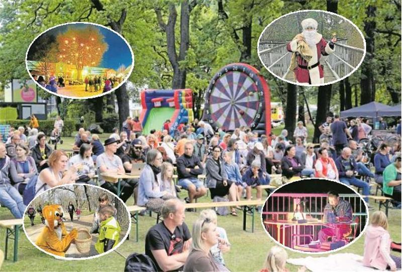 Im Kurpark, dem Kalten Tal sowie im Gestüt richtet die Erlebnismanufaktur Harz-Venture in diesem Jahr ihre bewährten Feste und Veranstaltungen aus. Darüber hinaus holen sie den Osterhasen und den Nikolaus in die Kurstadt. Collage: GZ
