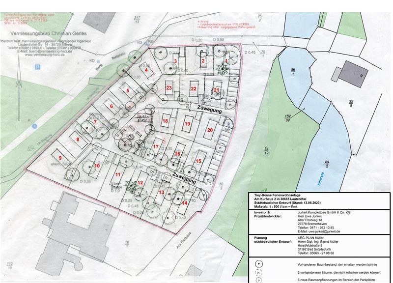 Mini-Häuser sollen Tourismus in Lautenthal ankurbeln Im Kurpark neben dem Hotel/ Restaurant Berliner Bär soll der Park für Minihäuser möglichst noch im kommenden Jahr gebaut werden, Entwurfsskizze: Büro Jurkeit