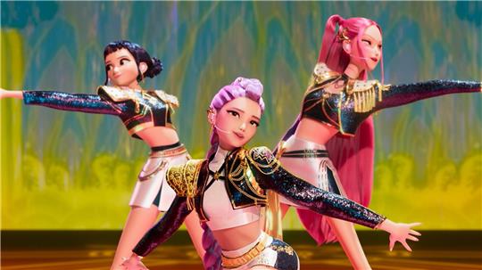 Im Netflix-Hit „KPop Demon Hunters“ geht es um die Band Huntrix - hier von links nach rechts: Zoey, Rumi und Mira.