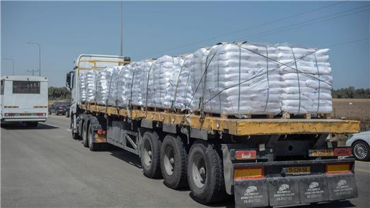 Im Rahmen der Waffenruhe-Vereinbarung sollen pro Tag 600 Lkw mit Hilfsgütern in den Gazastreifen kommen. (Archivbild)