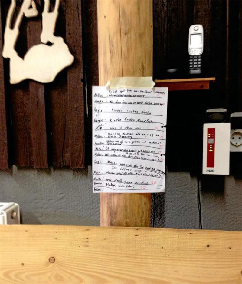 Im Regieplan sind die einzelnen Szenen genau beschrieben.