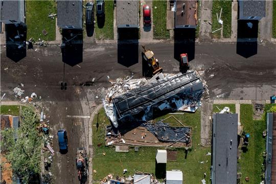 Im US-Bundesstaat Michigan hat ein Tornado Spuren hinterlassen.