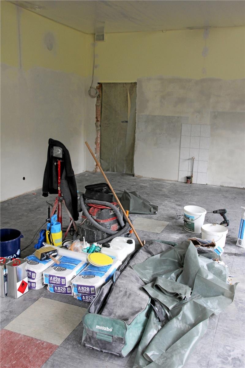 Im neuen Büro der Schulsozialarbeiterin fehlen noch die Tür und der Fußboden.