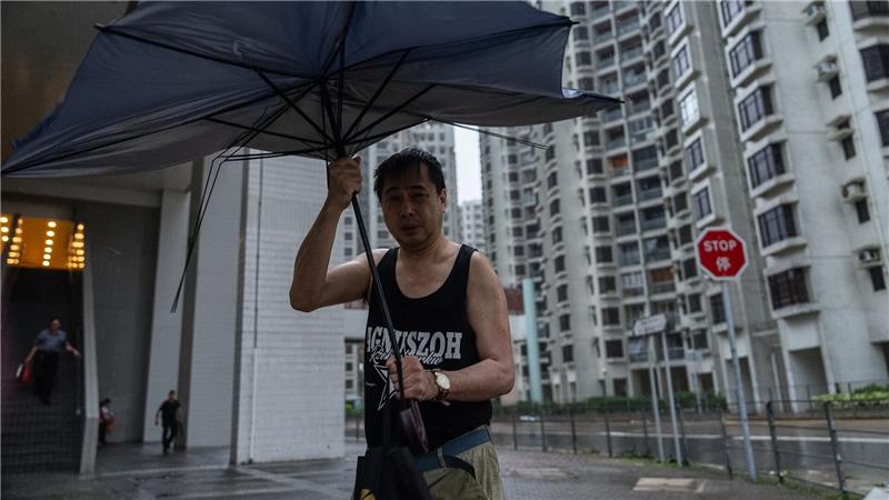 In Hongkong galt die höchste Taifun-Warnstufe. 