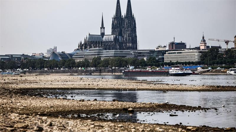 Trotz Krisen: Deutschland exportiert im Juni mehr als jemals In Köln wurde zuletzt ein Rekord-Niedrigwasser im Rhein gemessen (Archivbild)
