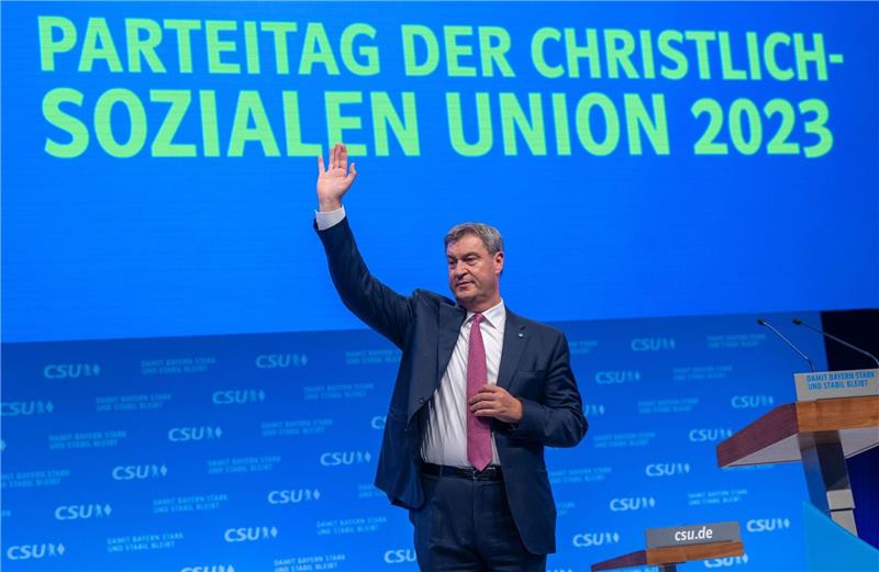 CSU-Chef: Parteitag bestätigt Söder mit persönlichem Rekord In MÜnchen mit persönlichem Rekordergebnis als CSU-Chef bestätigt: Markus Söder.